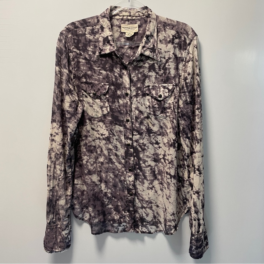 Denim & Supply Ralph Lauren Western Inky Dyed Snap Front